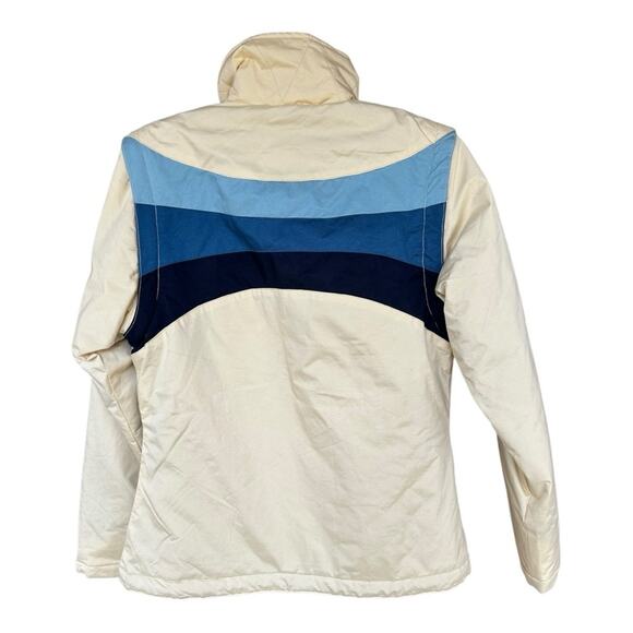Vintage Sims retro style ski jacket cream blue size Small - Picture 2 of 9